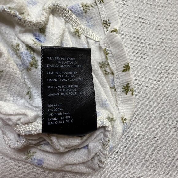 Urban Outfitters Brenan White and Blue Ditsy Floral Ruched Mini Dress S - Picture 8 of 8